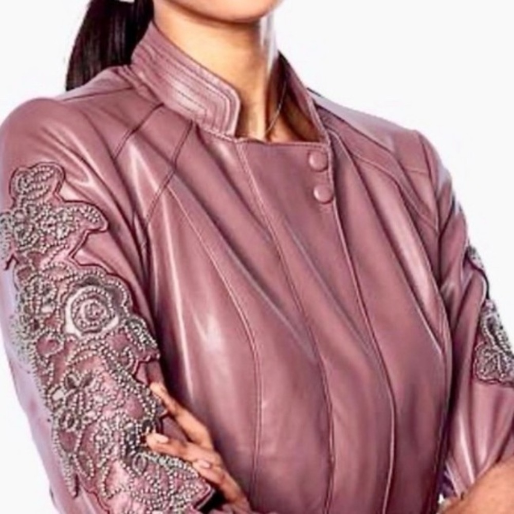 Embellished Black Only Vegan Leather Jacket